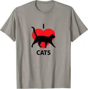 Funny Cat Tshirt I Love Cats Graphics Plus Size Tee T-Shirt - Ronniemu Shop 63B099QTSGJL