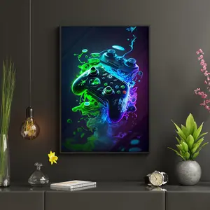 Dopamine Decor 2025-Gaming Console Poster Print Kids room decor Teen bedroom video game wall art-Unframed Canvas Poster Gifts Decoration Colorful Ornaments Artistic Photo