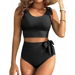 Women’s Slimming Bikini Swimwear Set, High Waisted Two Piece Swimsuit with Tummy Control, Modest Beachwear for Summer Vacation 2026