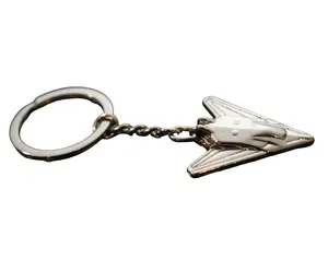 Stealth Air Plane Jet Space Ship Top Secret Keychains Silver Gift Keyfob Chrome