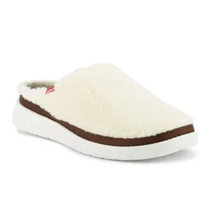 Levi's Mens Kimble Faux Shearling Clog Slipper, Tan, Size M
