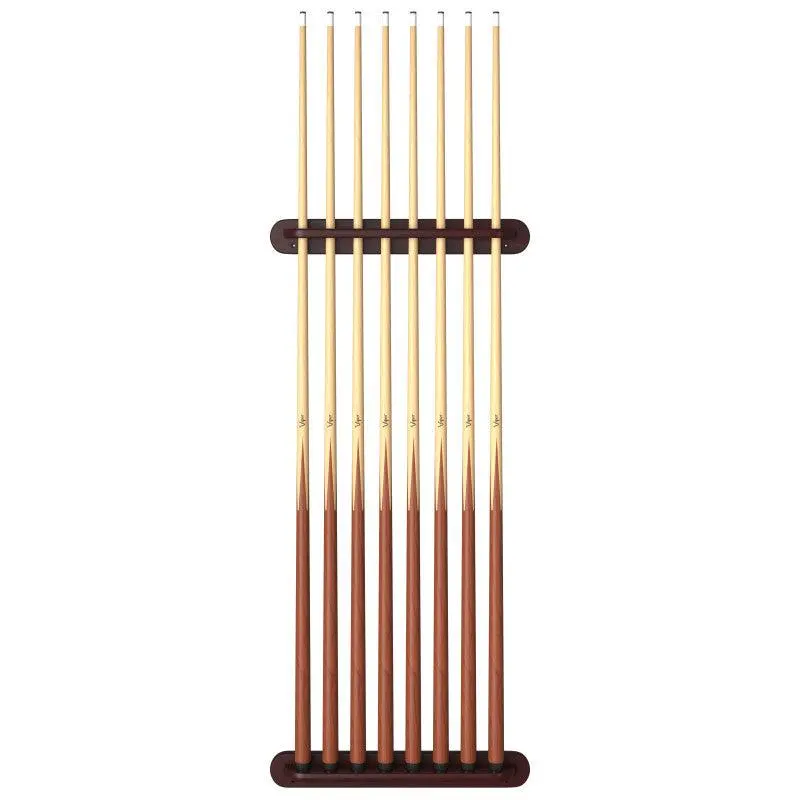 Traditional Mahogany Solid Wood Cue Rack, Wall-Mounted Space-Saving Organizer for 8 Billiard Sticks, Includes Mounting Hardware, Billiard Stick, Wall Mount