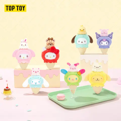 TOPTOY SR Family Mini Ice Cream Cone Soft Plush Charm Blind Box - Sweet Ice Cream Design, Tiny Portable Size, Cute Fun Collectible, Blindbags, Random Pack, Decor Accessory for Summer Backpack Matching
