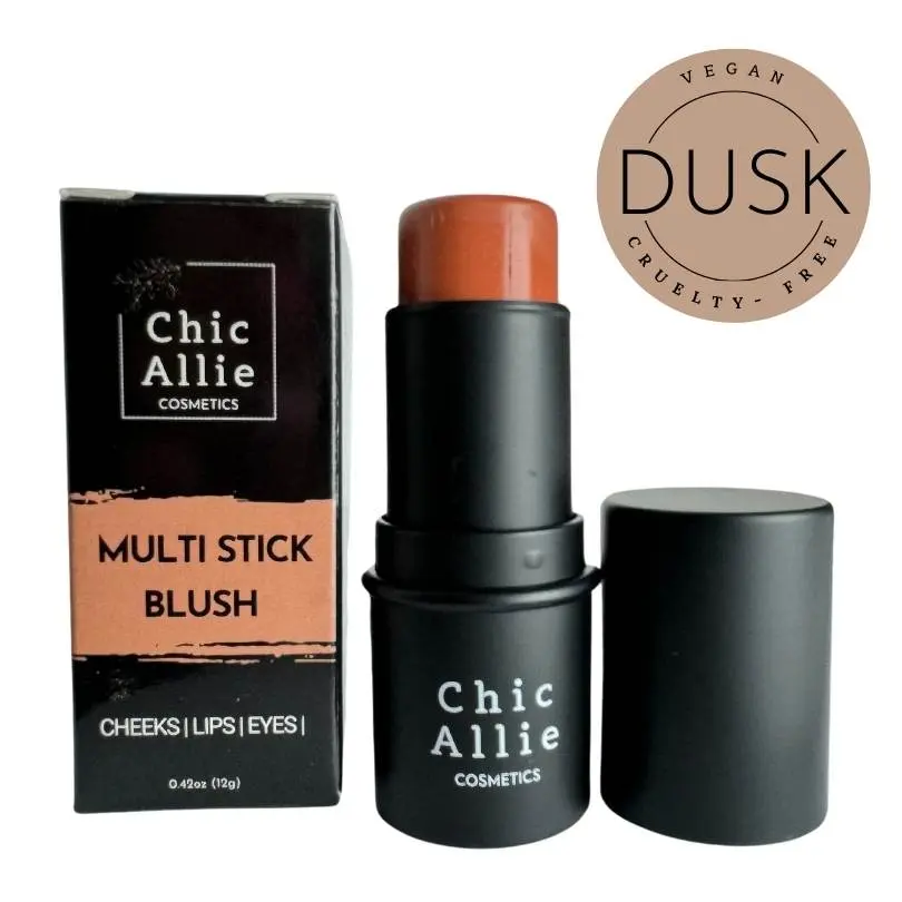 Multi Stick Blush and Bronzer Dusk, Waterproof, Vegan, Creamy for Cheeks, Eyes, and Lips