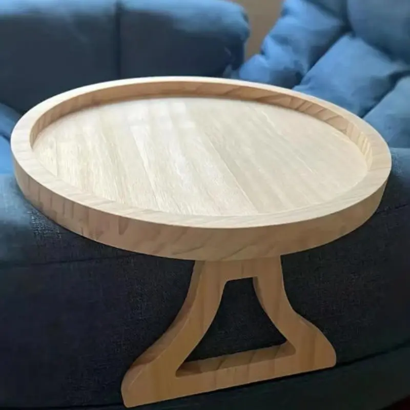 Stable Sofa Armrest Table, Clip-On Couch Tray for Eating, Drinking, Remote Controls, Phones, Dishes, Modern Wood Table, Modern Sofa Table, Sofa Side Table