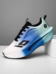 Men's Gradient Mesh Sporty Running Shoes, Shock-Absorbing & Responsive Athletic Sneakers, Breathable Running Sneakers, Lightweight Non-Slip Racing Trainers