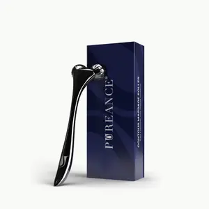 Pureance Lymphatic Contour & Sculpt Roller - Reduce Puffiness, Sculpt Jawline & Promote Glowing Skin with Facial Massage Roller for Lymphatic Drainage & Tension Relief - Portable & Easy-to-Use Daily Skincare Tool