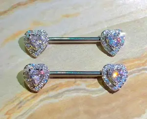 Heart On Ice Nipple Ring Set