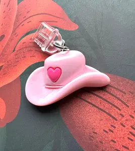 Get 'Em Cowgirl Device Charm, Cute Pink Kindle and Smartphone Charms, Cowboy Hat Dust Plug Port Charm Cellphone Android