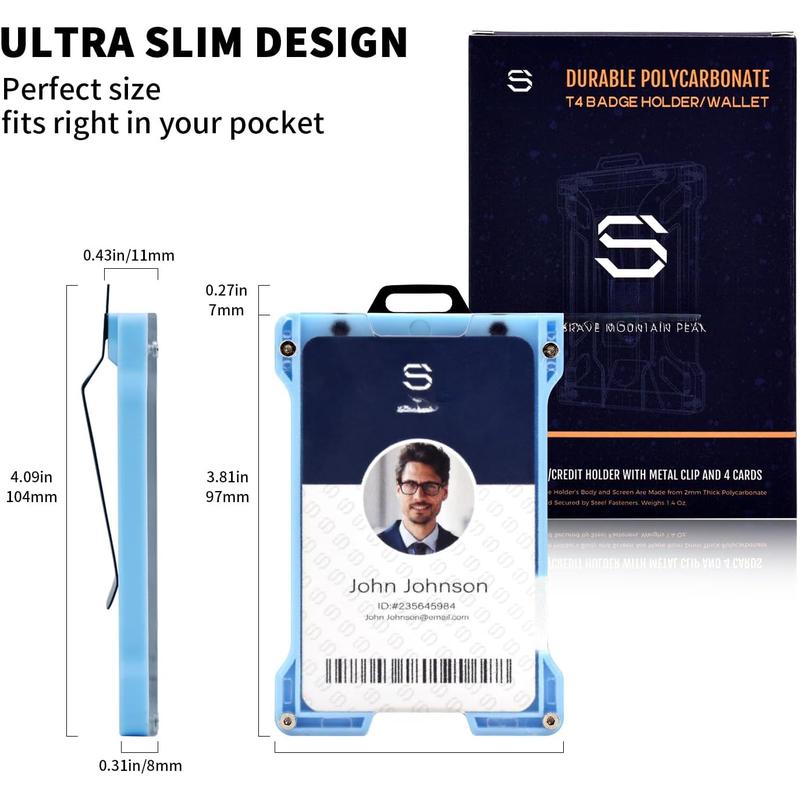 ID Badge Holder with Retractable Clip, Credit Card Holder, Wallet, Name Badge Holders, Business Card Holder, and Clip for Men and Women (Blue) ID Badge Holder with Retractable Clip, Credit Card Holder, Wallet, Name Badge Holders, Business Card Holder, and Clip for Men and Women (Blue)