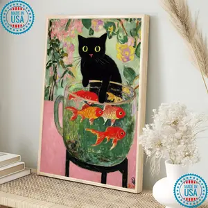 [UNFRAMED POSTER] Matisse Goldfish With Cat Poster