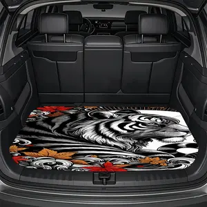 Zebra Tiger Pattern Anti-Slip Water Absorbent Car Trunk Mat, Durable Polyester Fiber, Stylish Design, Fits All Vehicles, Spill Proof Pad