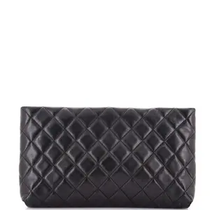 Pre-owned CHANEL Leather Clutches & Wristlets Square Timeless Clutch Quilted Lambskin by Rebag