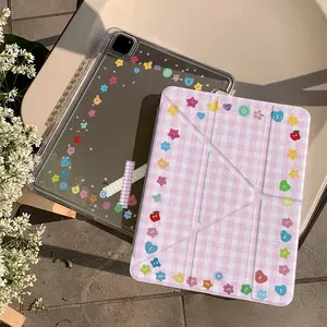 Cute Design Tablet Protective Case, Full Coverage Soft Shell, Multi-Angle Folding Stand, Lightweight Portable, Fits iPad 8/9/10, Air 4/5/6, Pro 11