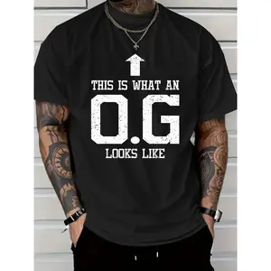 This is O.G Men's Black Round Neck Short Sleeve Cotton T-Shirt Casual Daily Wear