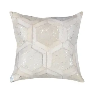 Silver Cowhide Safari Pillow