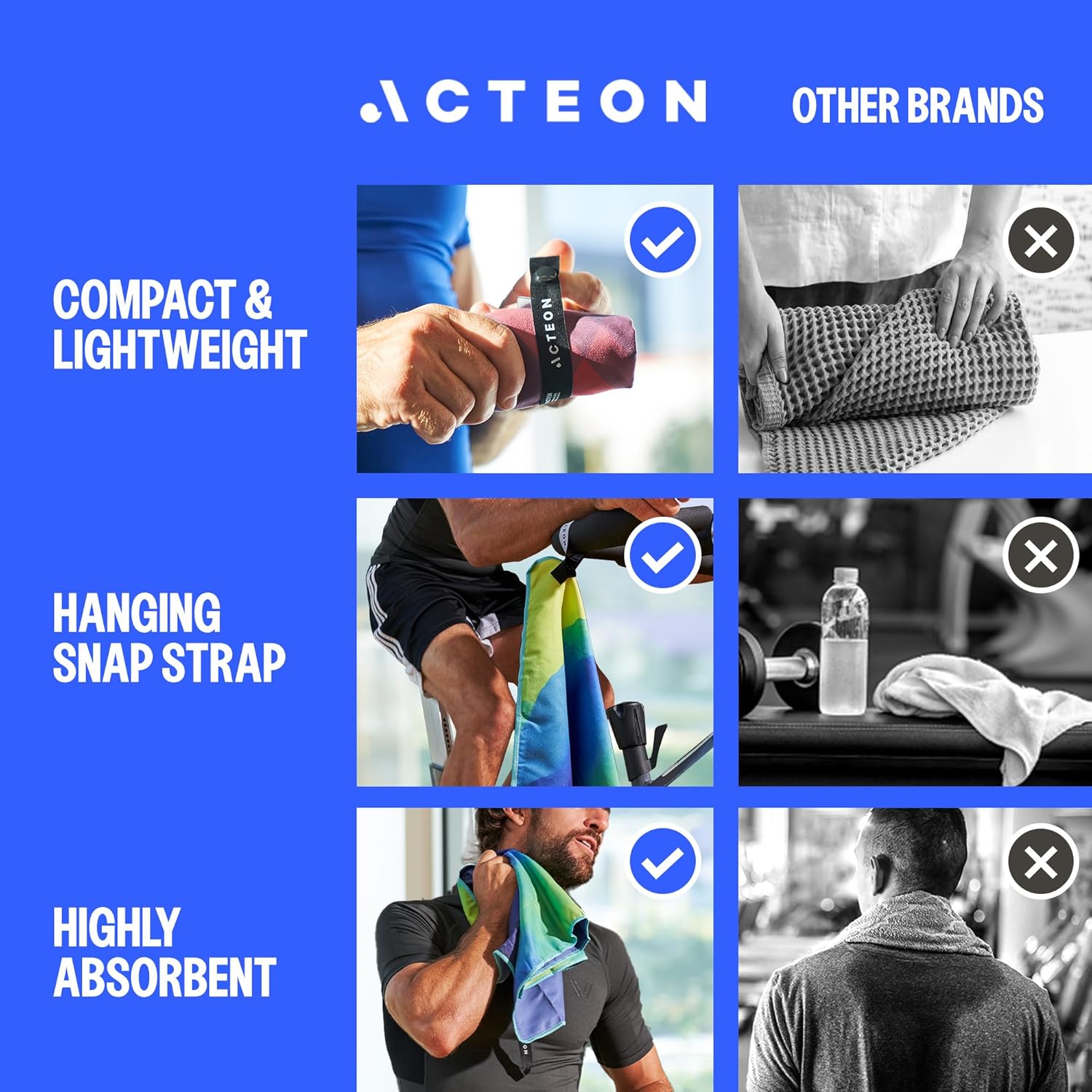 Acteon Quick-Dry Towel Microfiber Gym Towel – 4 Pack Lightweight Odor-Free Workout Towel Set for Men & Women – Fast Drying Travel, Yoga, Fitness, and Sports Accessory (Aurora, 23.6” x 15.3”) Microfiber Cooling Towel Microfiber Travel Towel Set