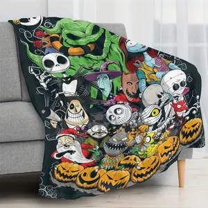 Nightmare Prequel Jack Skull King Sally Blanket: Perfect For Four-Season Travel-Modern Style, Dry Cleaning, Printed Design, Anime Theme