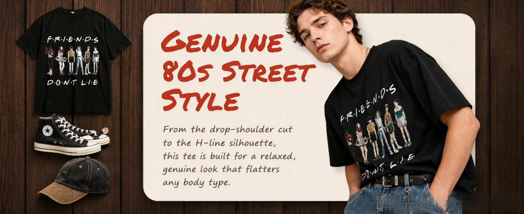 Friends Don’t Lie Retro Vintage Graphic Tee – 100% Cotton Soft Crewneck Shirt, Nostalgic 80s Style Friendship Fan Art T-Shirt, Casual Unisex Streetwear Gift