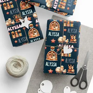 Nativity Christmas Custom Wrapping Papers, Wrapping Paper for Christmas, Traditional Christmas Gift Wrap, Custom Name Paper