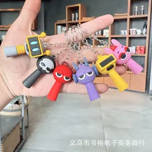 New cross-border rhythm box Sprunki keychain PVC pendant music game merchandise bag pendant gift