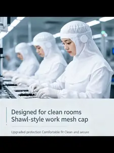 Breathable Turban Hat for Food Production, Anti-Hair Loss Kitchen Cap, Elastic Dust-Proof Work Hat for Restaurants and Baking