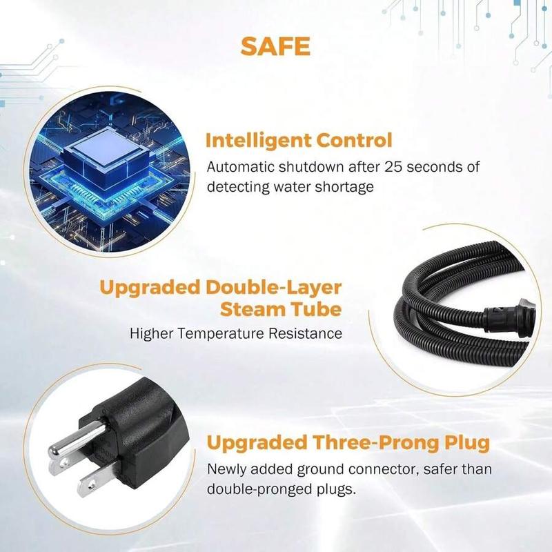 Handheld Steam Cleaner, 2500W Hand-Held High Pressure Portable Cleaning Machine With 3 Brush, High Temperature Steamer For Home Use, Kitchen, Furniture, Bathroom, Car (White)