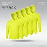 Men's 5-Pack Long-Sleeve Casual Hooded T-Shirts - 5pack Workout Set, Lightweight Dry-Fit Fabric, Quick-Dry, UPF 50+ UV-Protective Tops for Running, Fitness