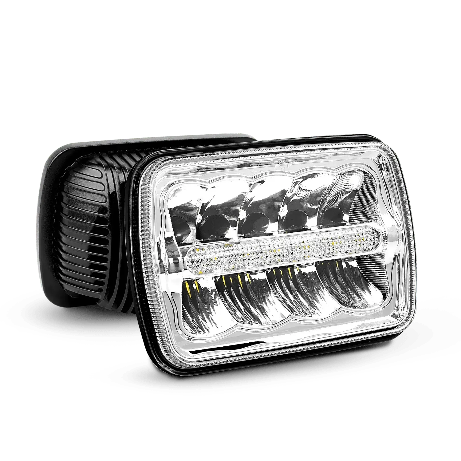 Nilight LED Headlamp for GMC Safari, 7x6/5x7 Sealed Beam 45W H4 Plug Car Lights, Hi/Lo Beam, DRL, Cooling, Breathable Aluminum Alloy Construction, 8.27x7.83x6.85 In