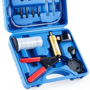 Orion Motor Tech Brake Bleeder Kit with Hand Vacuum Pump and Adapters, Brake Bleeding Kit for Brake Fluid Power Steering Fluid More, Vacuum Brake Bleeder Pump with Pressure Gauge Gray/Black/Blue, Car Diagnostic Tools, Limited Time Deal
