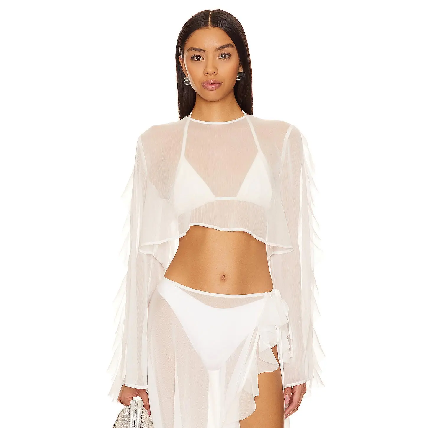 Shani Shemer Thoma Cropped Shirt in White Cream