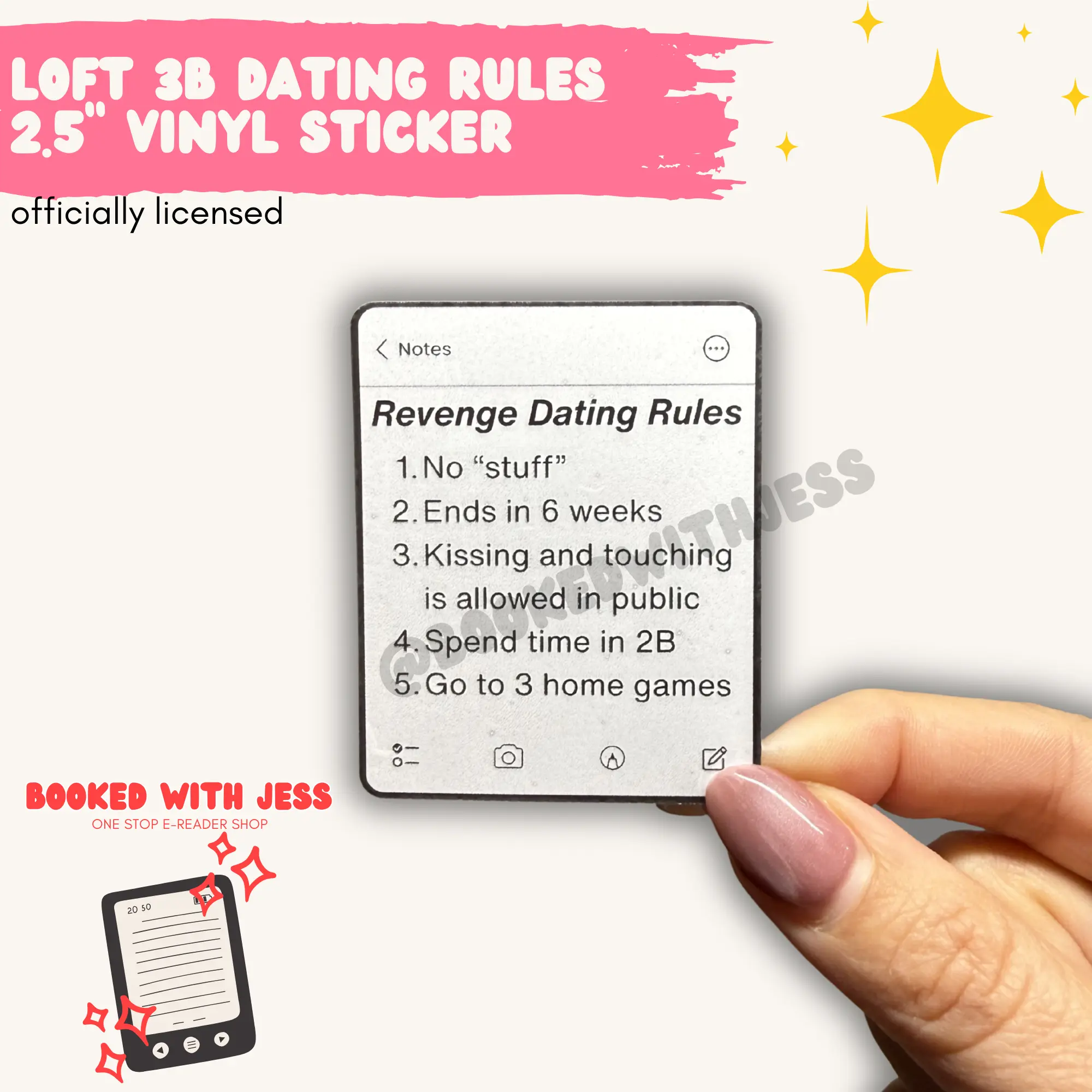 Loft 3B Revenge Dating Rules Vinyl Sticker