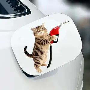 Funny Cat Car Fuel Cap Sticker, Cute Angry Kitten Gas Tank Decal, Waterproof Automotive Truck Suv Decoration, Cat Car Sticker, Vinyl Decals, Vehicle Exterior Decoration, Car Decorations