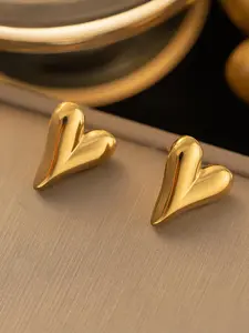 Elegant Heart Shaped Stud Earrings, Hypoallergenic Stainless Steel Matching Ear Jewelry for Party, Gift Jewelry, Classic Fashion Accessories for Daily Wear, Non Tarnish Jewelry, Fashionable Earrings
