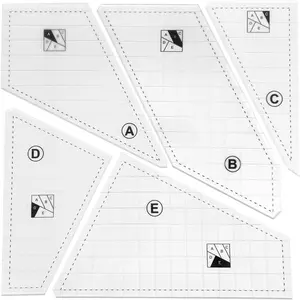 Quilting Rulers and Templates, 5Pcs Creative Quilting Cutting Template Quilt Templates Acrylic for Cutting Patterns, Quilt Ruler Set Quilting Supplies for Sewing Machine Cutting Mats, Arts and Crafts