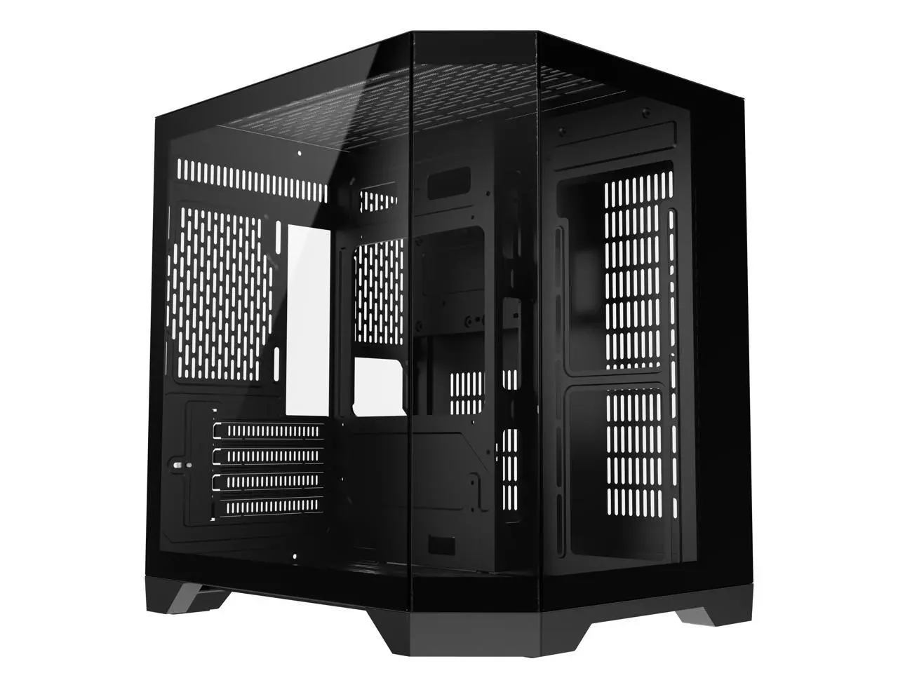 DIYPC DIY-CUBE03-BK Black Dual USB3.0 Tempered Glass Micro ATX Gaming Computer Case w/ 3 x Tempered Glass Panel