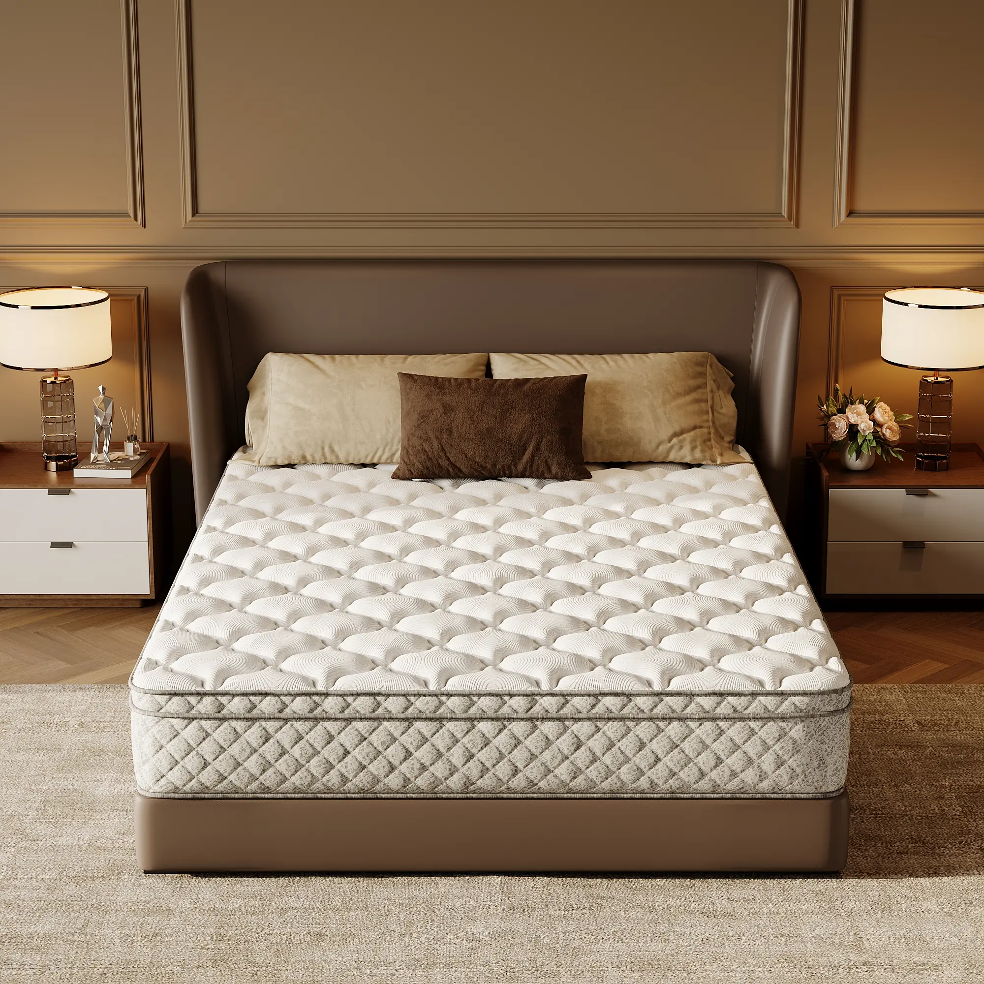 Mattress 12 Inch Hybrid Mattress in a Box,Medium Firm,Independent Pocket Springs,Pressure Relief,Motion Isolation,Edge Support,Oeko-TEX and CertiPUR-US Certified