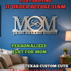 Custom Metal Monogram with Kids Names – Perfect Mother’s Day Gift