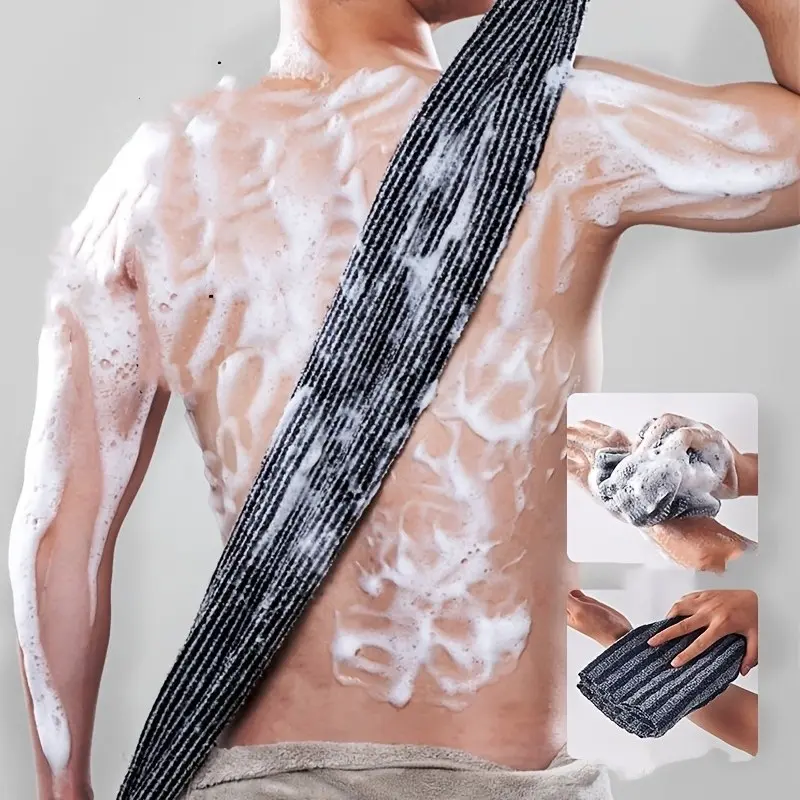 Japanese Exfoliating Towel Set, Body Brush and Back Cleaning Brush, Exfoliating Bath Tool, Body Back Scrubber, Full Body Cleansing, Dead Skin Cell Removal, Long Handle Bath Accessories, Body Care Tool