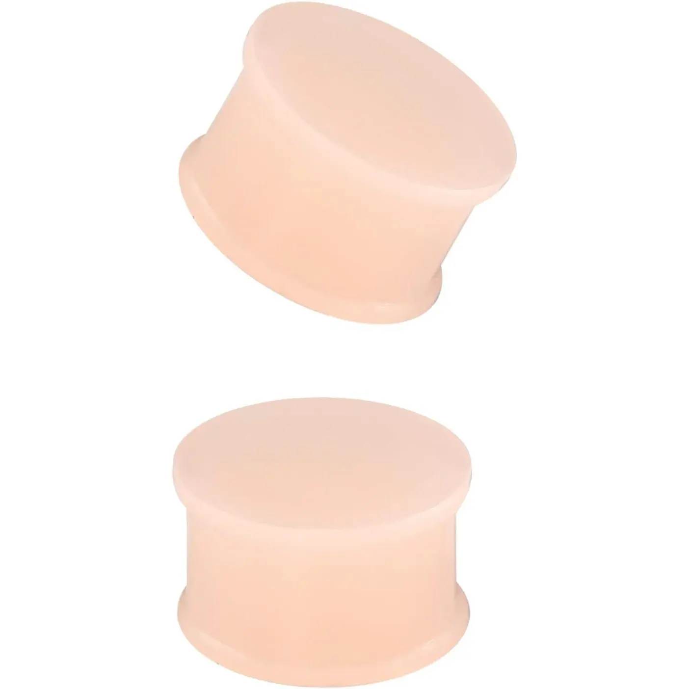 2PCS Anti-Allergy Flesh Skin Tone Solid Silicone Ear Gauges, Double Flared Stretchers Expanders Hide Retainers, Large Gauges Ear Plugs for Female Male Body Piercing Jewelry (2G-7/8", 3-38mm), Expander Hide Retainer, Multi Pack