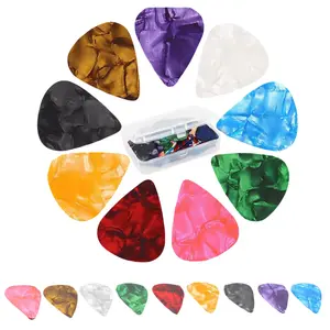 21 Guitar Picks with Thin-Medium-Heavy Gauges and Storage Box – For Acoustic, Electric Guitars, Ukulele