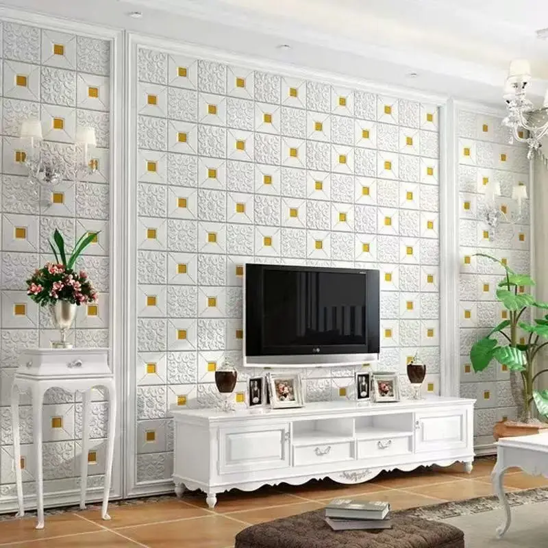 20/30 pieces 3D foam wall stickers, self-adhesive and waterproof, peelable and repositionable, easy to install, Reusable Wall Decals, suitable for ceilings, walls, Interior walls, as well as living room TV background wall decoration, TV Wall Decals
