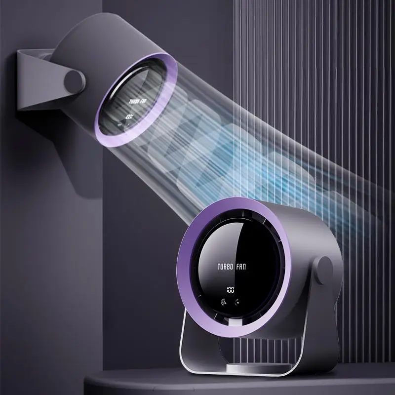 Air Circulator Fan, 90° Adjustable Tilt Strong Airflow Fan, USB Charging High Speed Fan, 0-100 Speed Adjustable Turbo Fan, No Drilling Wall Hanging Fa