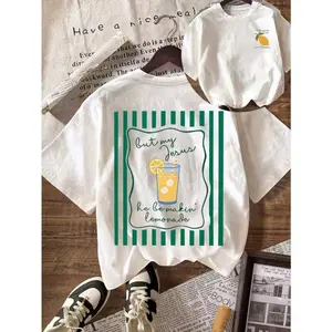 Womens Short Sleeve Graphic Tee Faith Inspired Lemonade Cup And Lemon Slice Print Casual Summer Crewneck Top for Church Brunch Beach Vacation
