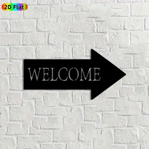 1pc Welcome Arrow Metal Wall Art, Charming Welcome Arrow Statue Mural, Ideal Gift for New Year, Easter, Home Decor Enthusiasts,  Perfect for Front Porch Wall & Garden Fence, Warm Entryway Decor for Housewarming Enthusiasts