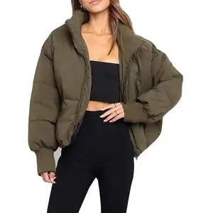 2026 Hot-Selling Cotton Jacket for Women, European and American Style, Loose Fit, Slimming, Warm Puffer Jacket, Short Lazy Style Down Cotton Jacket Womenswear Coats rain jacket puffer jacket