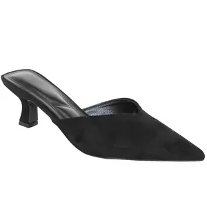 Women Kitten Heels Slip On Clog Mules