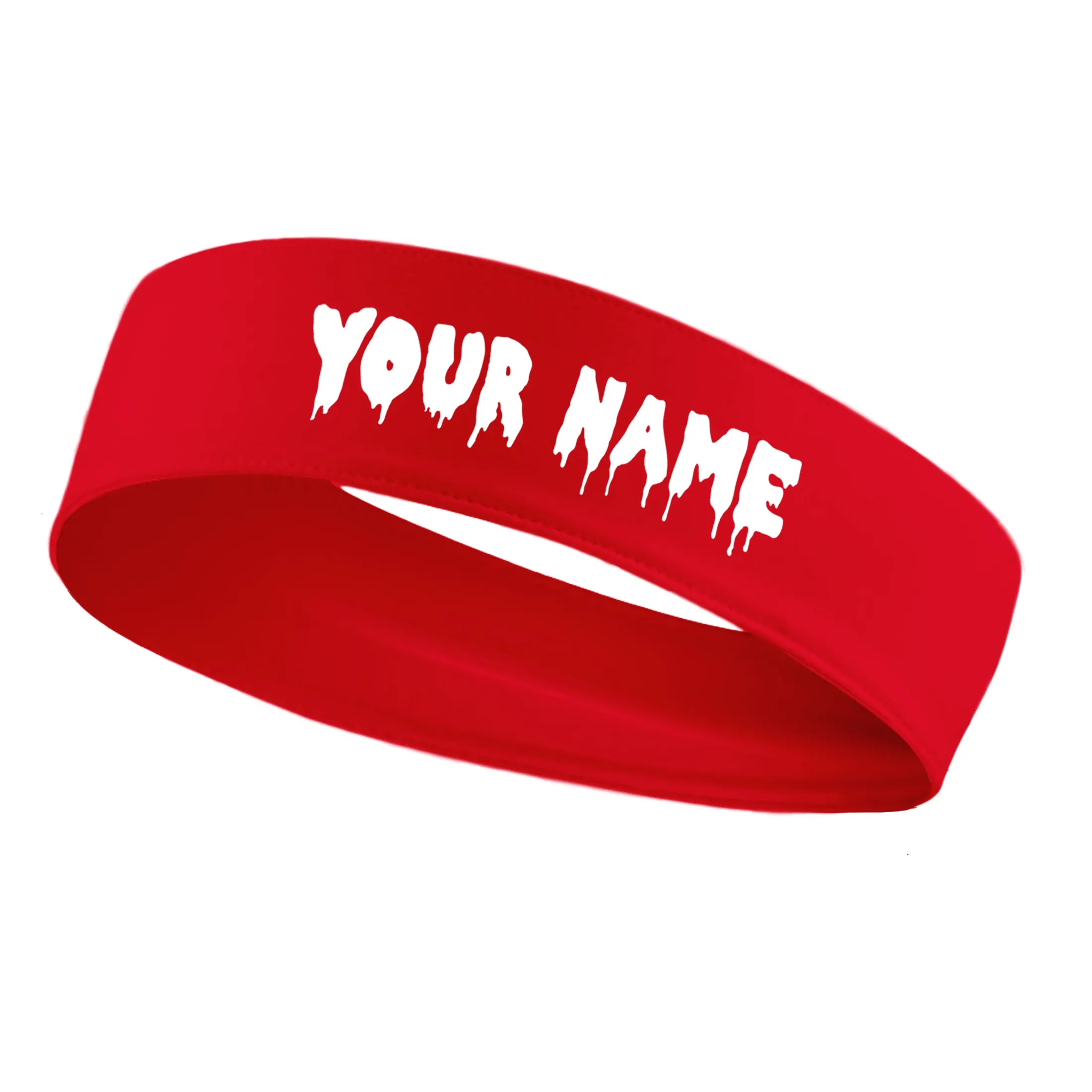 Custom Personalized Customized Name, Text Number Drip Tie Headband Sports Soccer Football Basketball Baseball Volleyball Tennis Running Weightlifting Accessories Boys Girls Men Women Bandana Head Tie White Black Red Blue Green Orange Yellow Pink Grey Gift