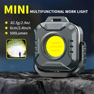 USB-C Rechargeable Mini LED Flashlight - 6 Modes & Adjustable Color Temp | Camping/Emergency Car Repair Light with Magnetic Base