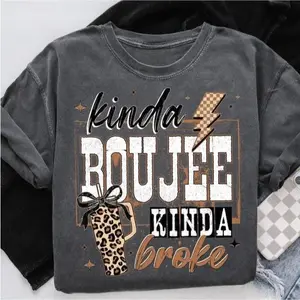 Coquette Choco Leopard Kinda Boujee Kinda Broke Shirt, Coquette Bow Snarky, Motivation Sublimation, Antisocial Shirt